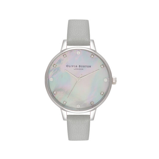 Grey Mother Of Pearl Demi Dial Grey & Silver Watch