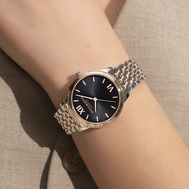 Montre Swirl Noir & Bracelet Bicolore 32mm