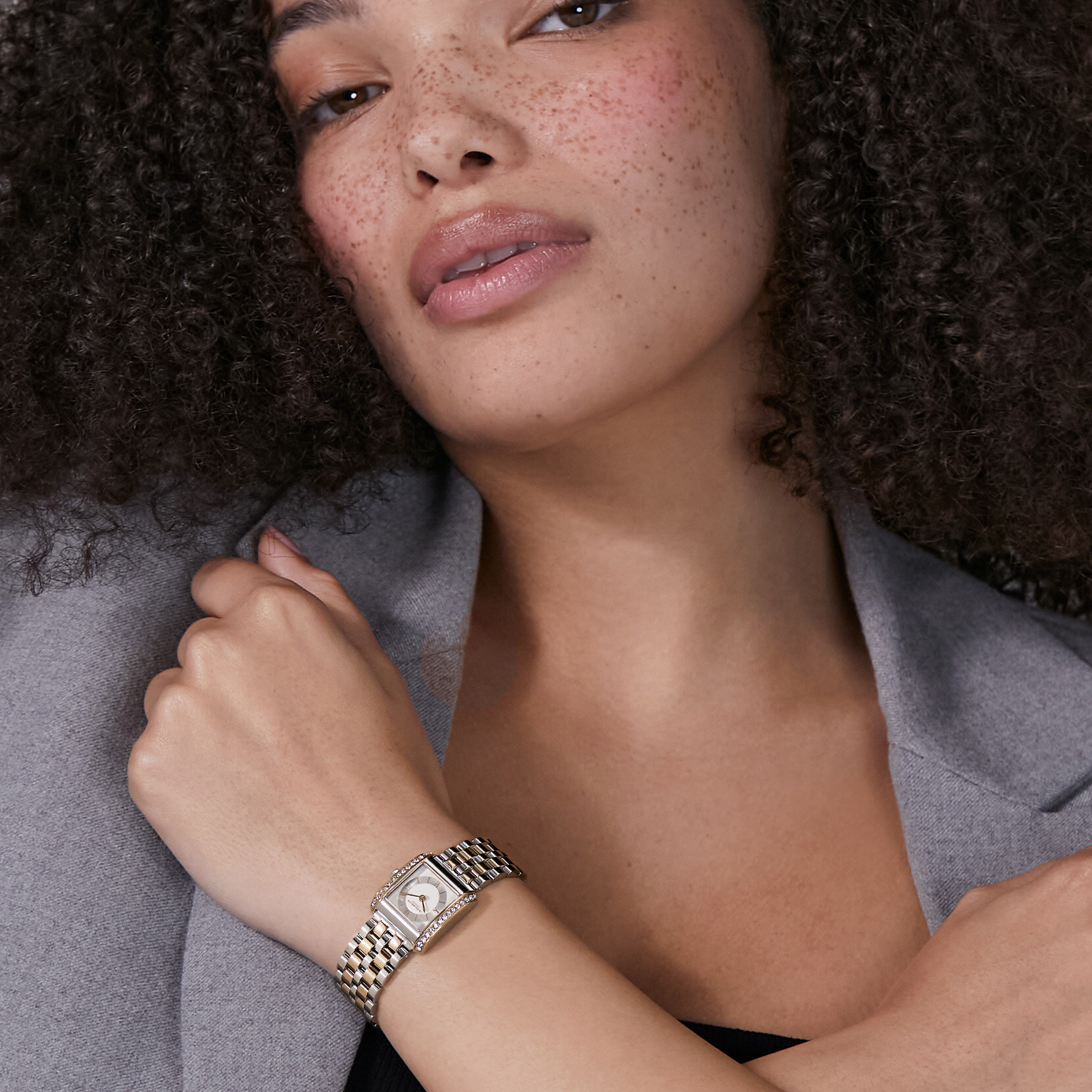 Montre Berkley Blanc & Bracelet Bicolore 21mm