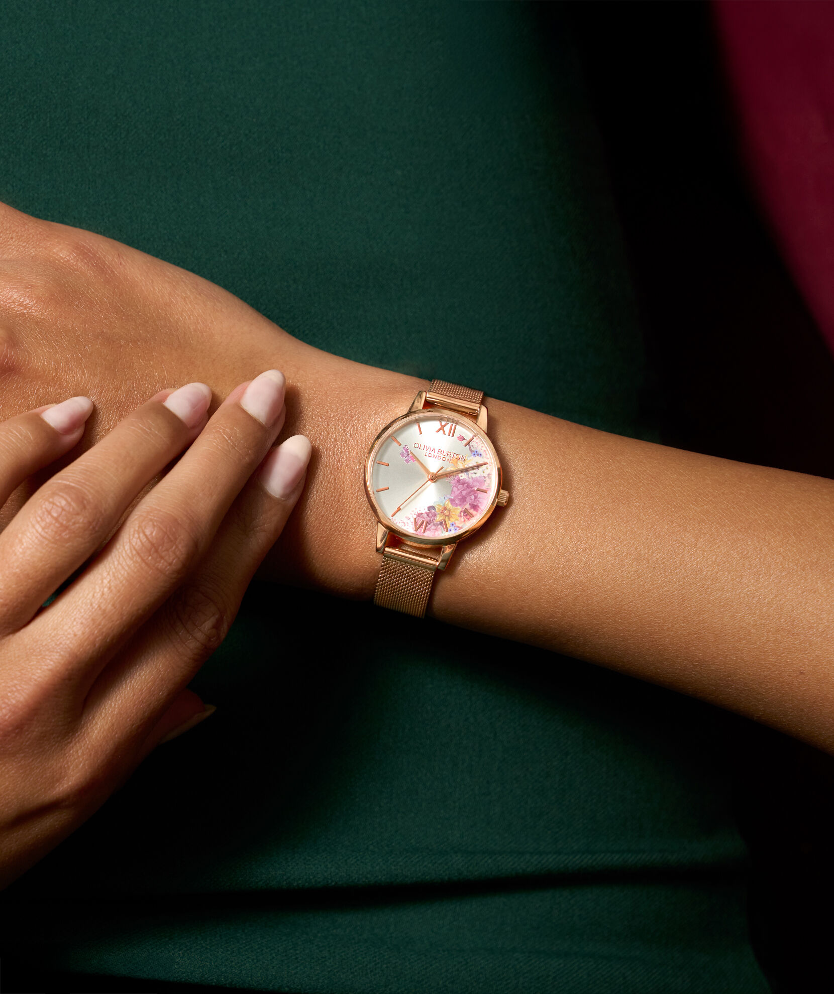 Womens rose gold mesh watch on sale