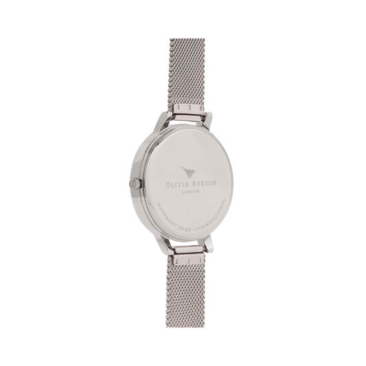 White Dial Silver Mesh Watch