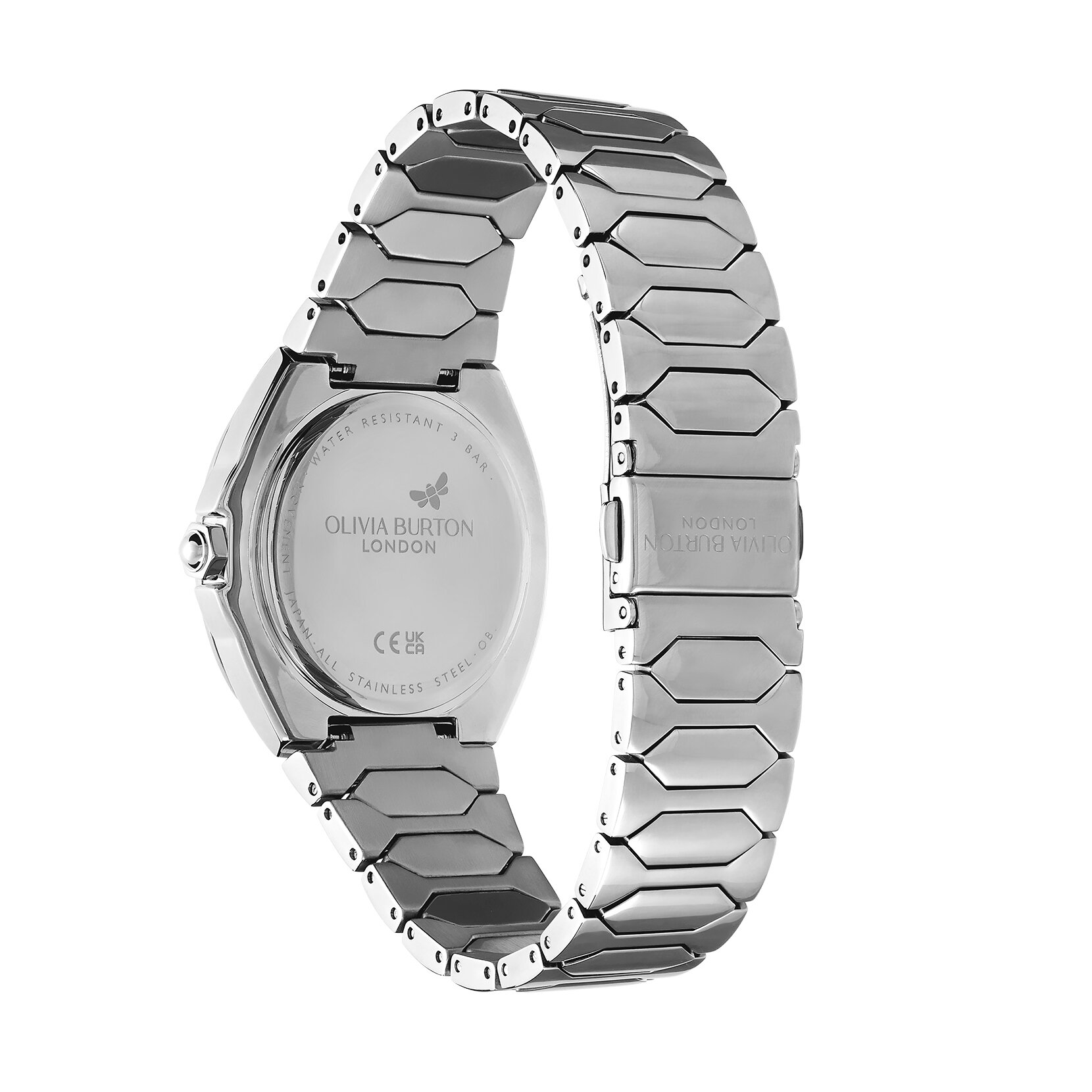 Montre Lustrée Multifonction Gris Clair & Bracelet Argent 36 mm