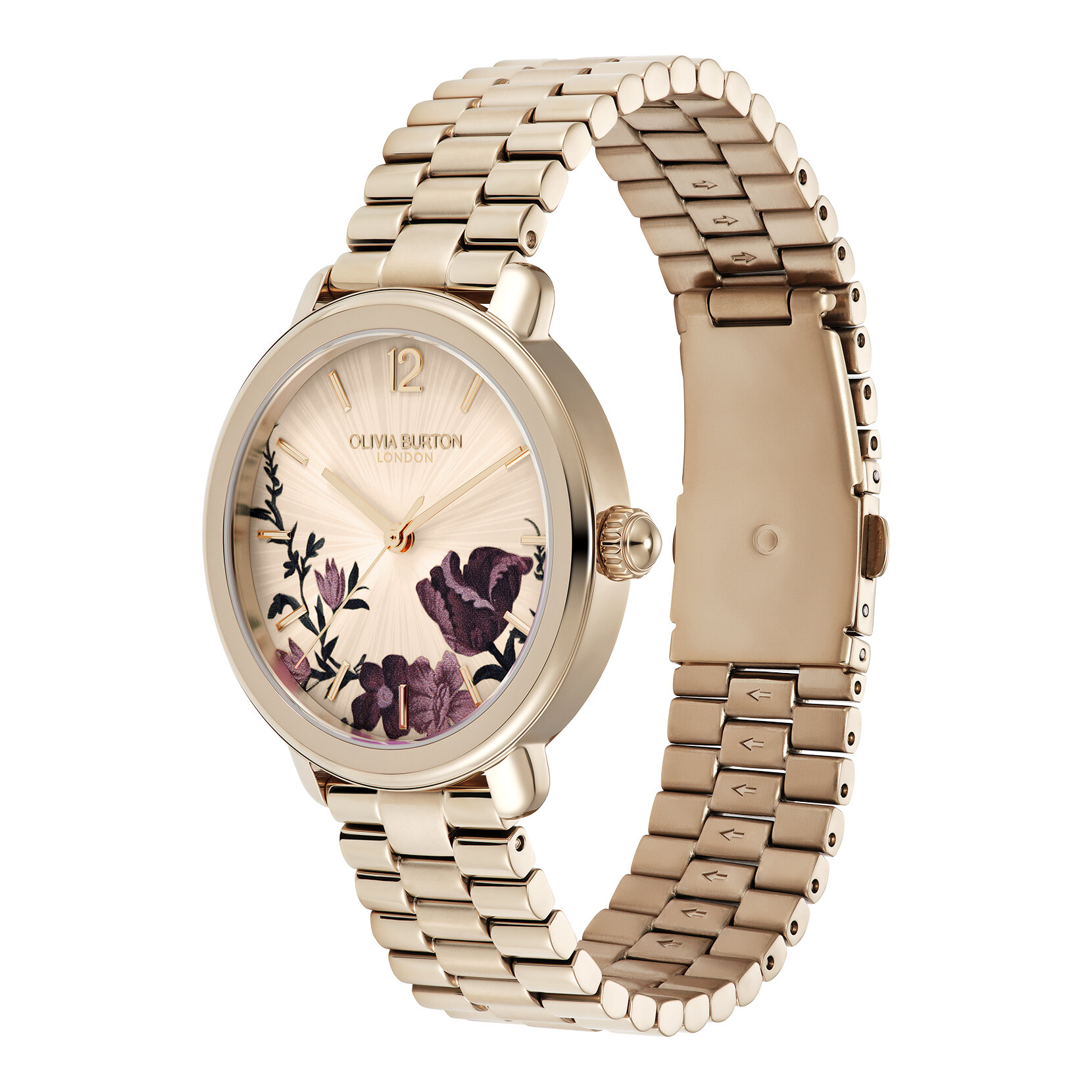 36mm Vintage Floral Rose Gold Bracelet Watch