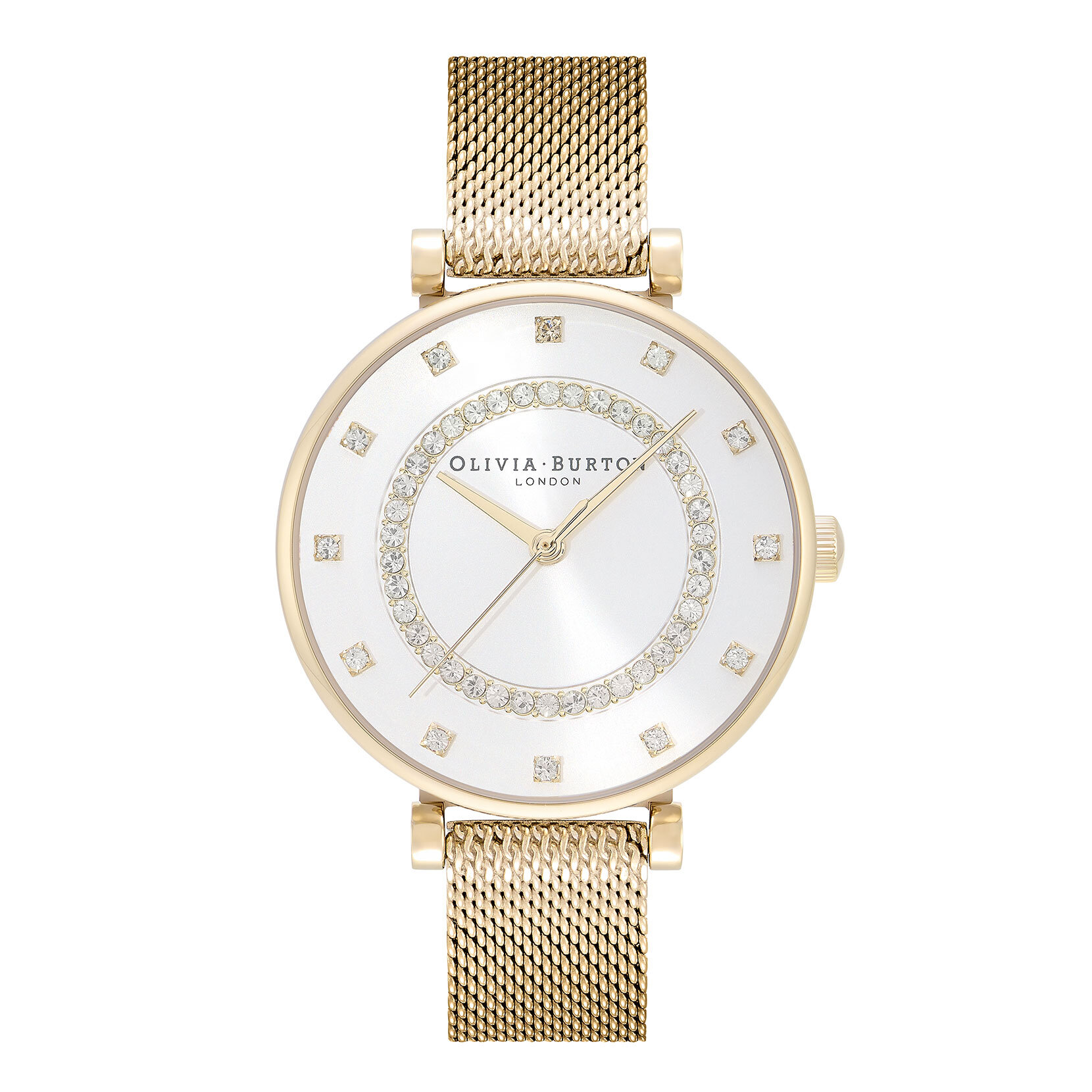 32mm Tbar White & Gold Mesh Watch
