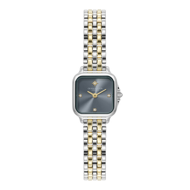 Montre Mini Grosvenor Bleu Craie & Bracelet Bicolore 20mm