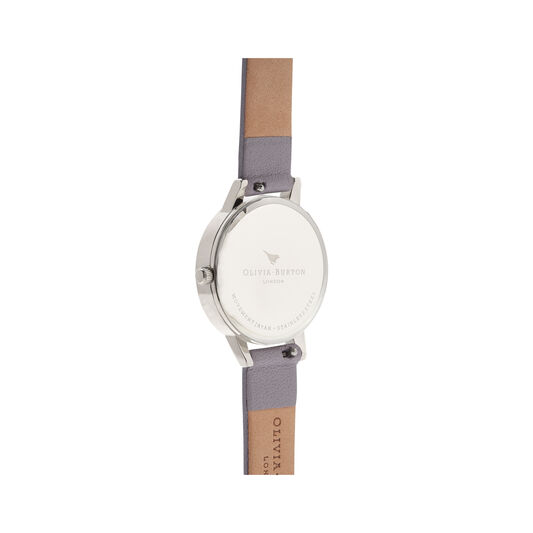White Dial Grey Lilac & Silver Watch