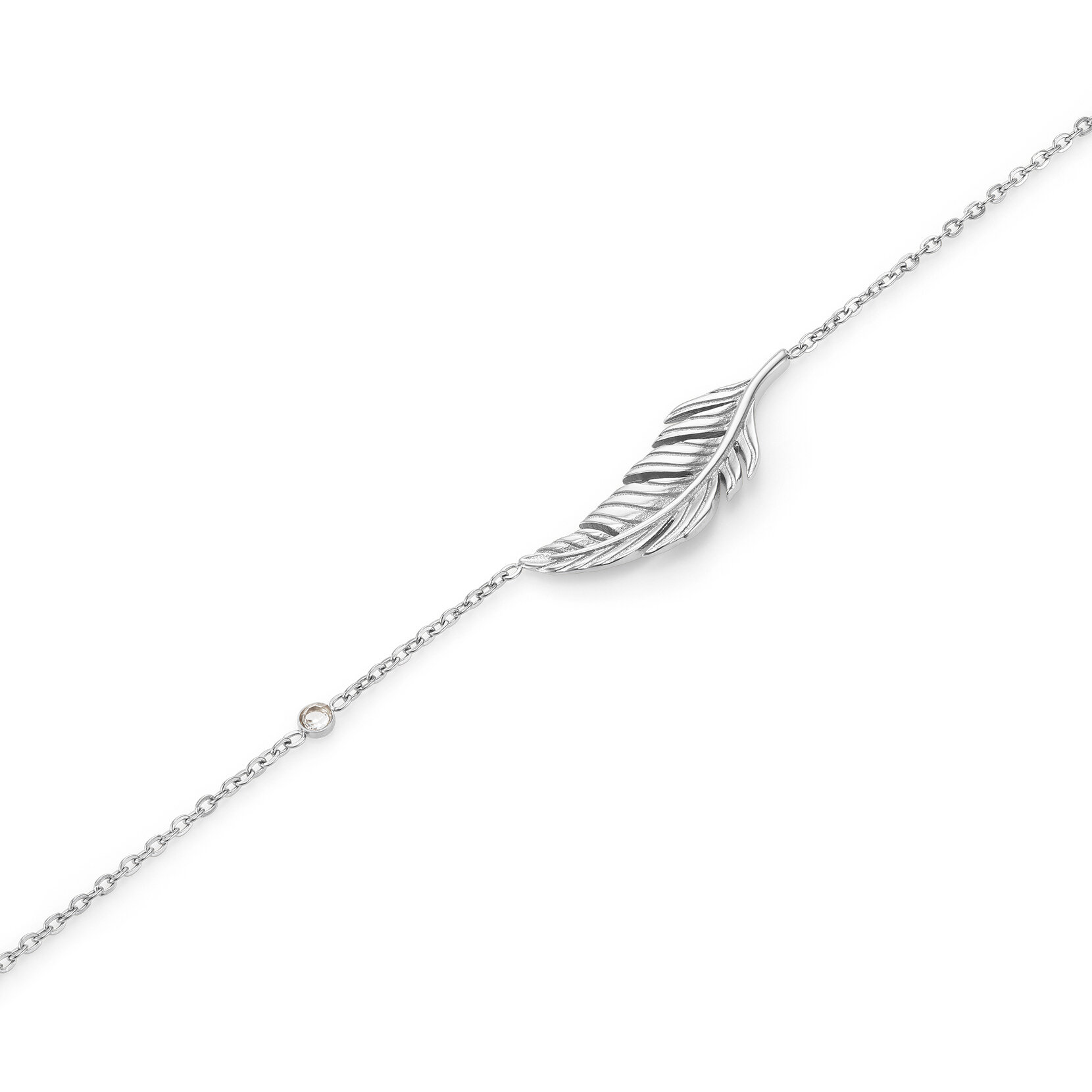 Bracelet Plume Argenté