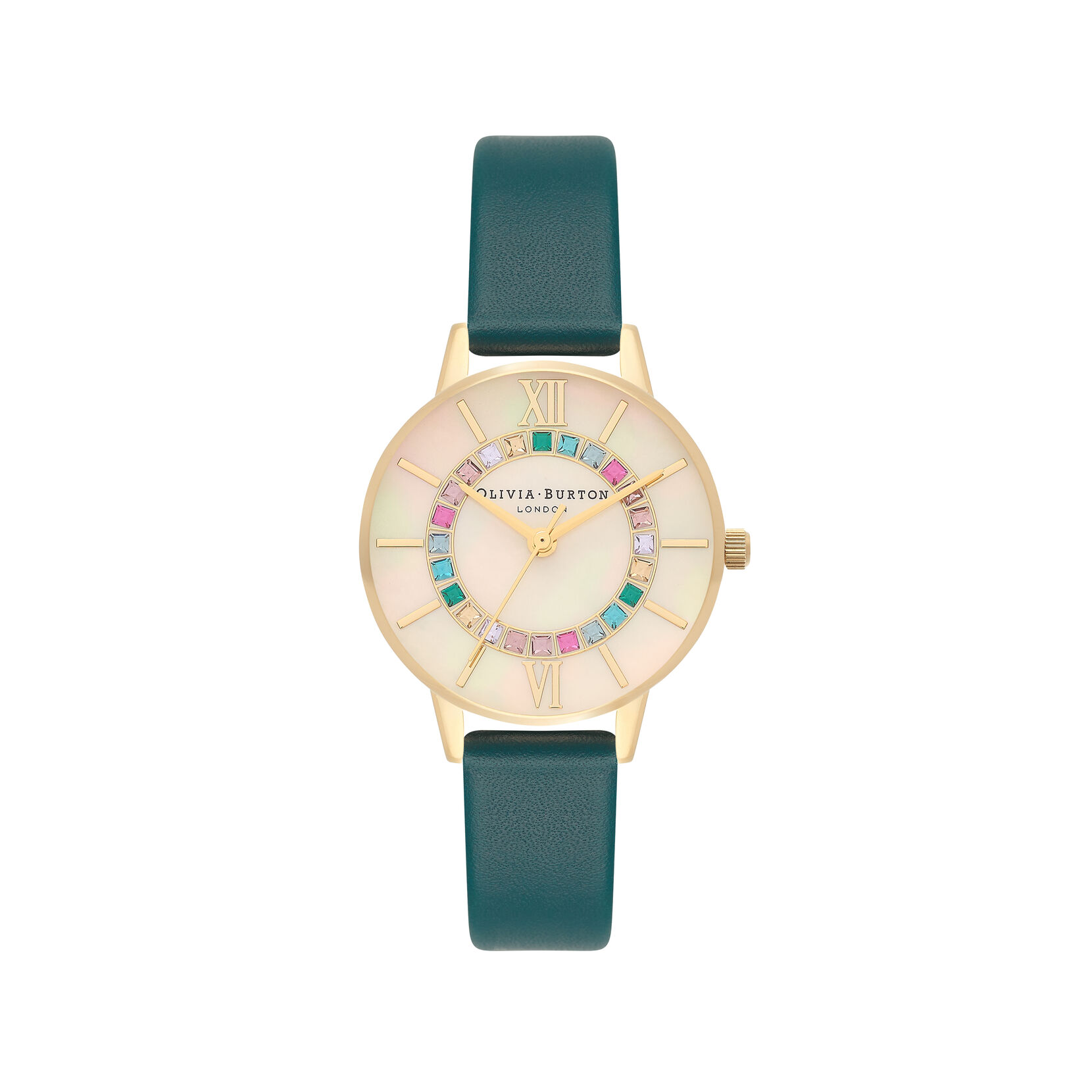 Sparkle Wonderland Cream Midi Dial, Teal & Gold Watch
