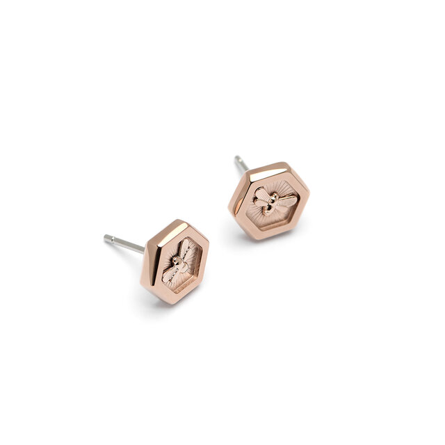 Clous d’oreilles Abeille Minima Or rose