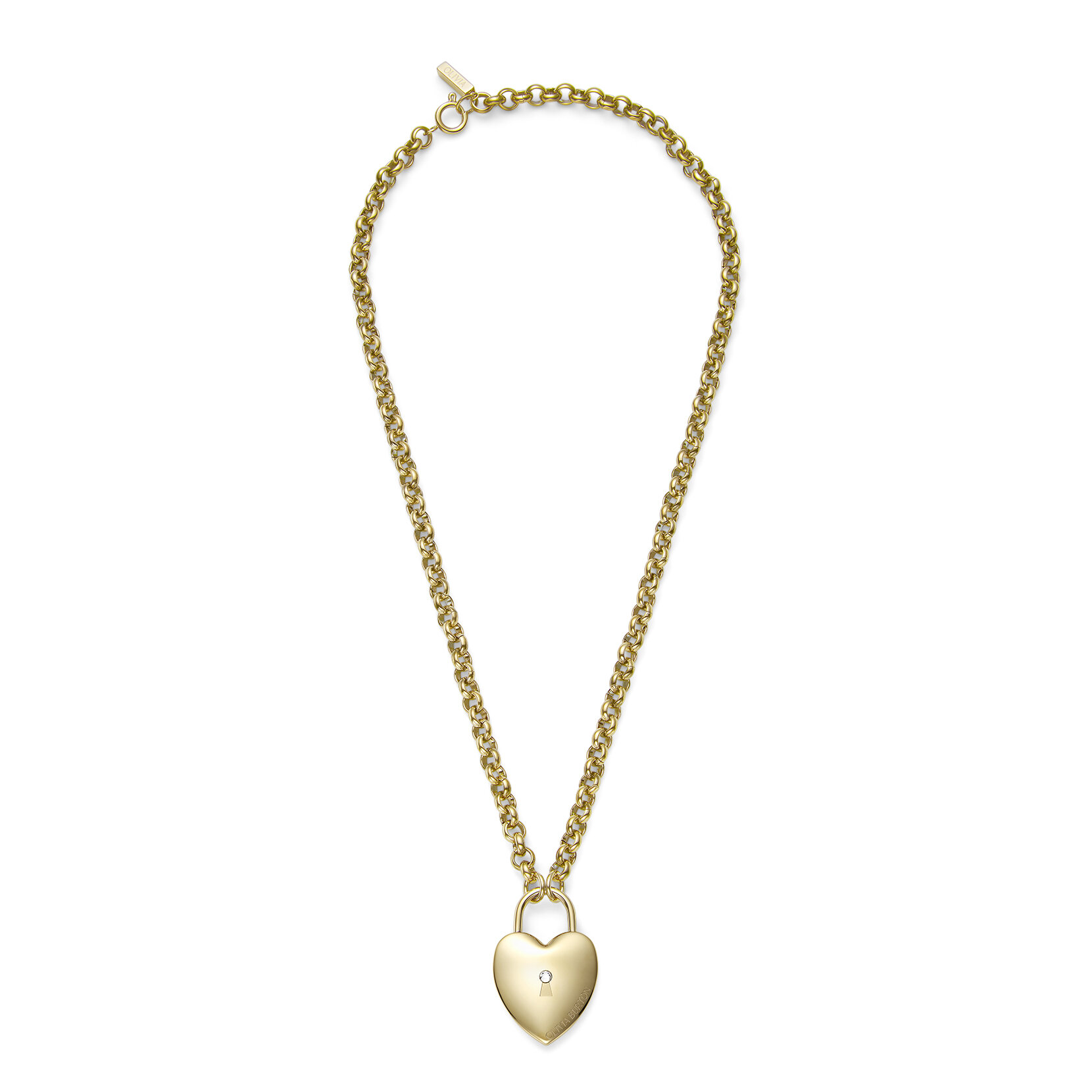 Collier pendentif Locked Heart Or plaqué