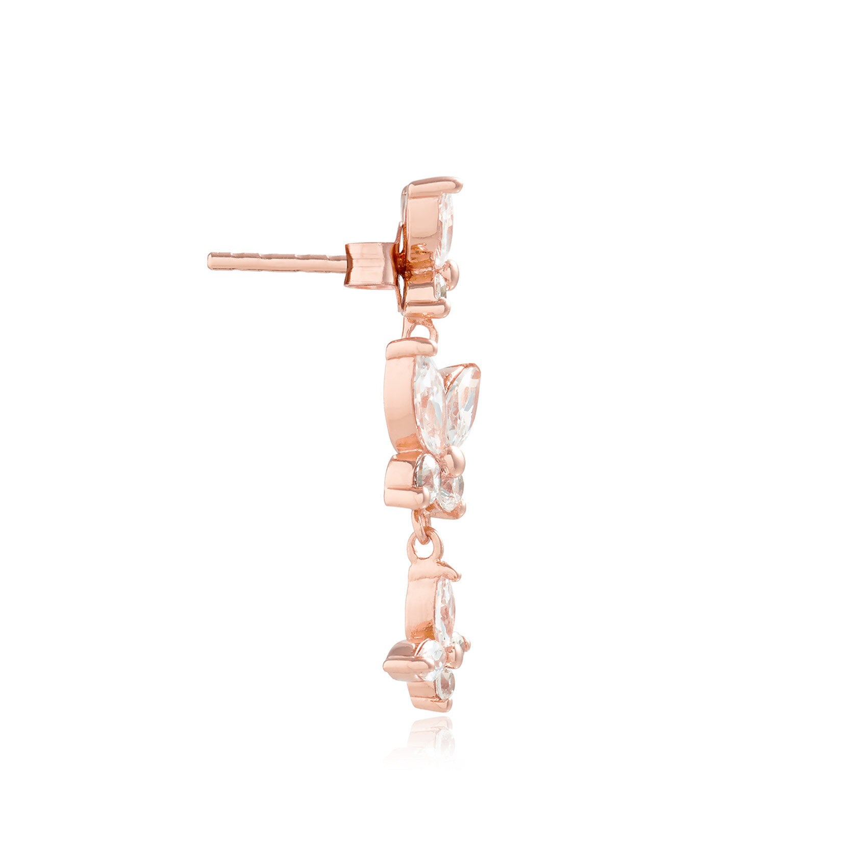 Rose Gold Marquise Drop Earrings