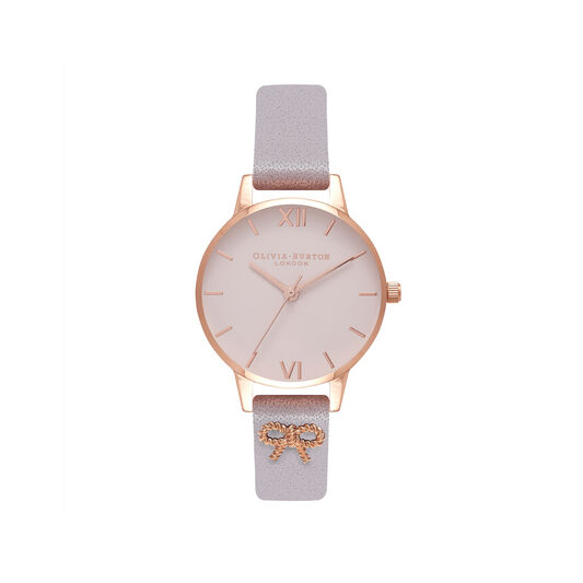 Vintage Bow Grey Lilac & Rose Gold Watch