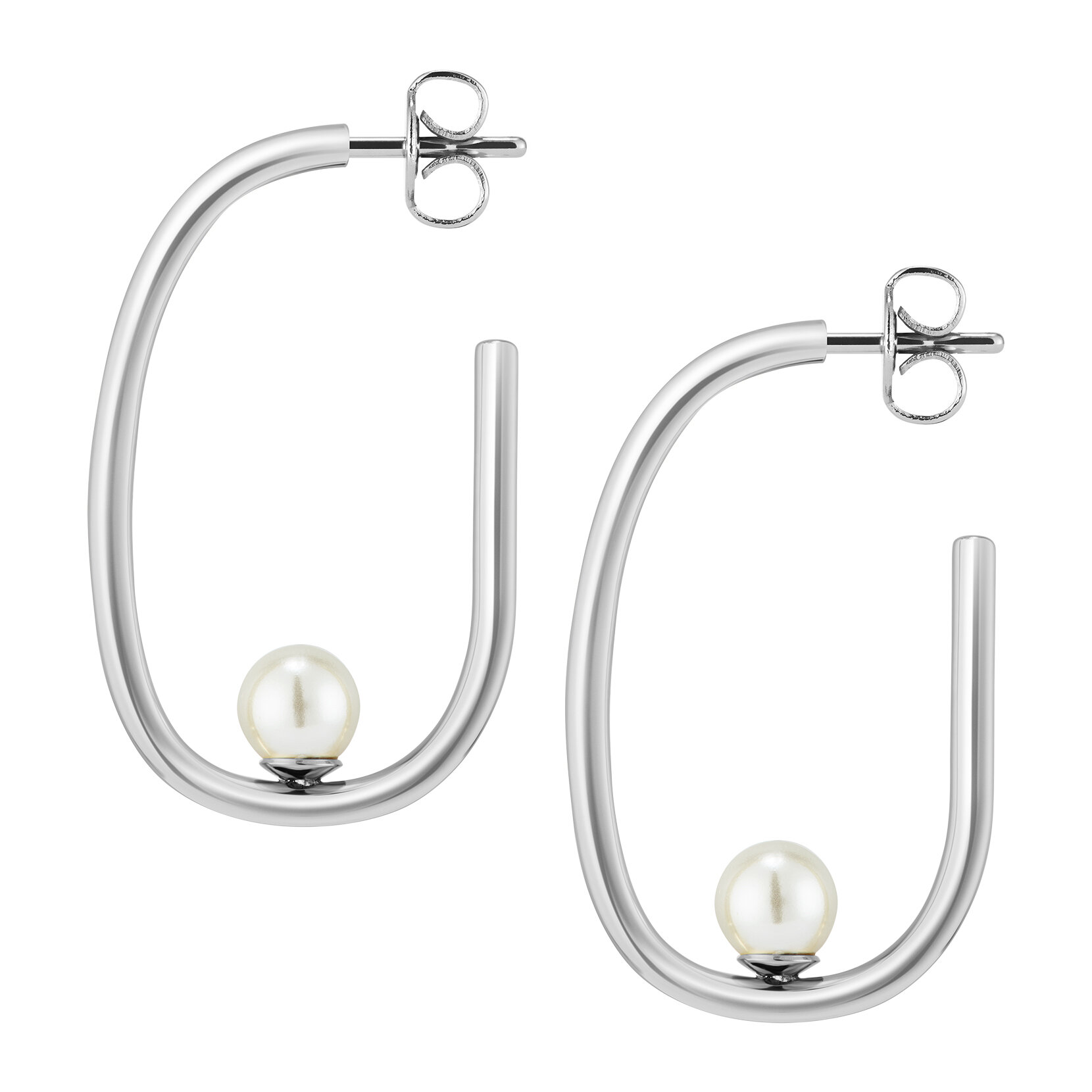 Boucles d'oreilles Créoles Pearls & Beads Argent