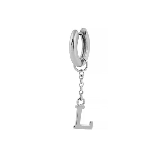 L Huggie Charm Silver