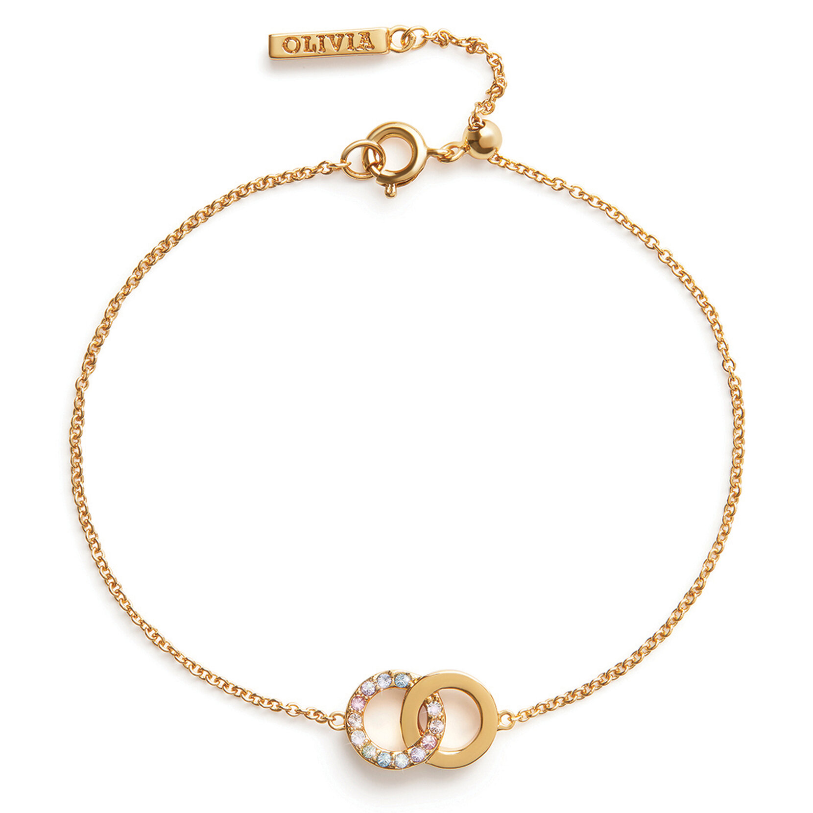 Bracelet chaîne Rainbow Interlink or