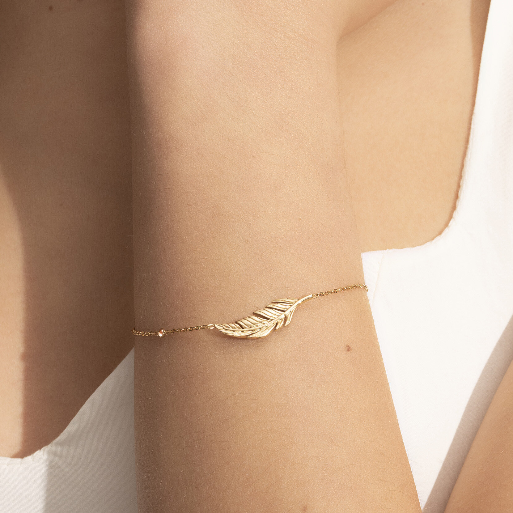 Feather Gold Plated Bracelet