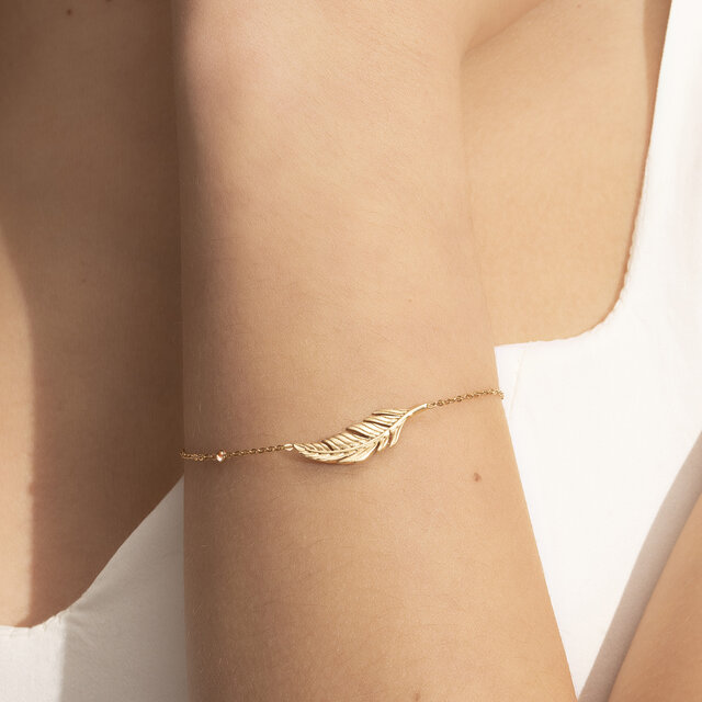 Bracelet Plume Plaqué Or