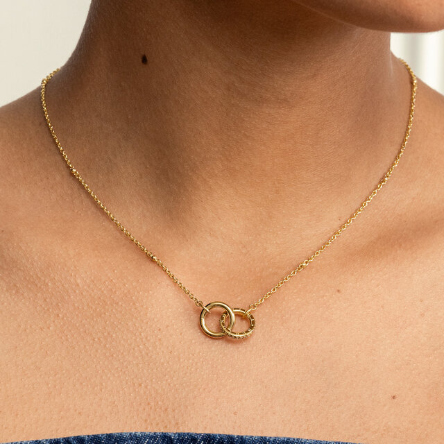 Amity Interlock Gold Plated Necklace
