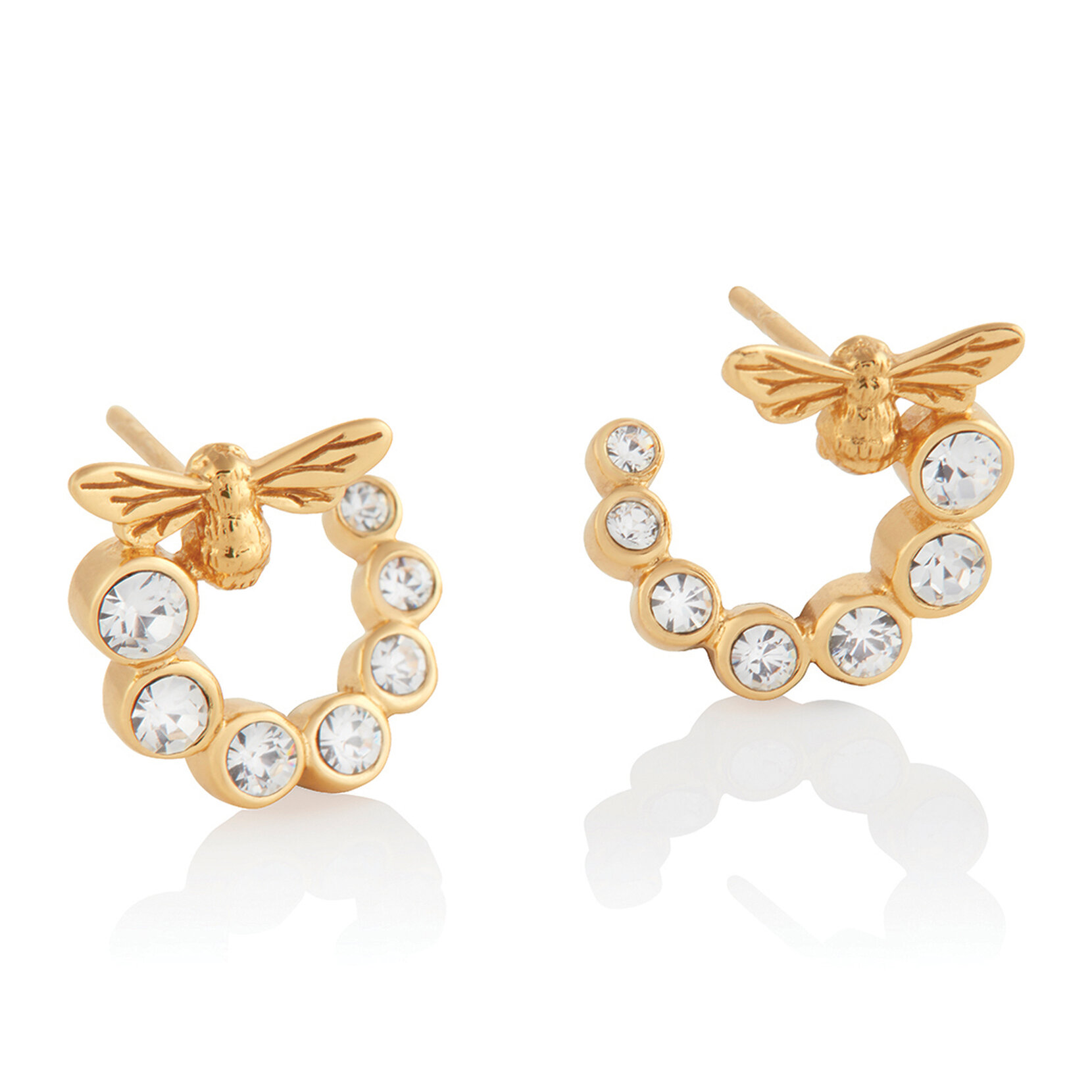 Gold Bee Bejewelled Earrings