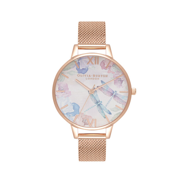 34mm Blush & Rose Gold Mesh Watch