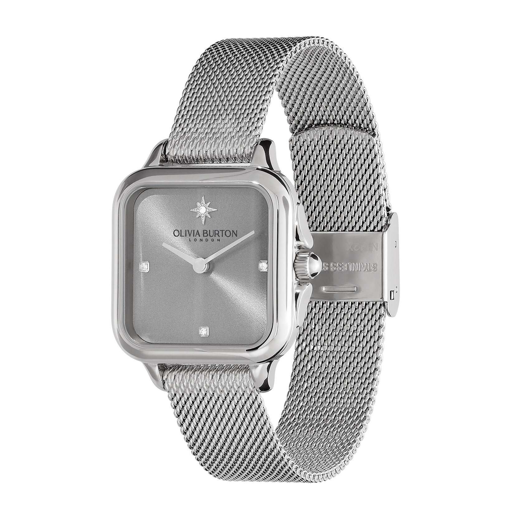 28mm Grosvenor Light Grey & Silver Mesh Watch 
