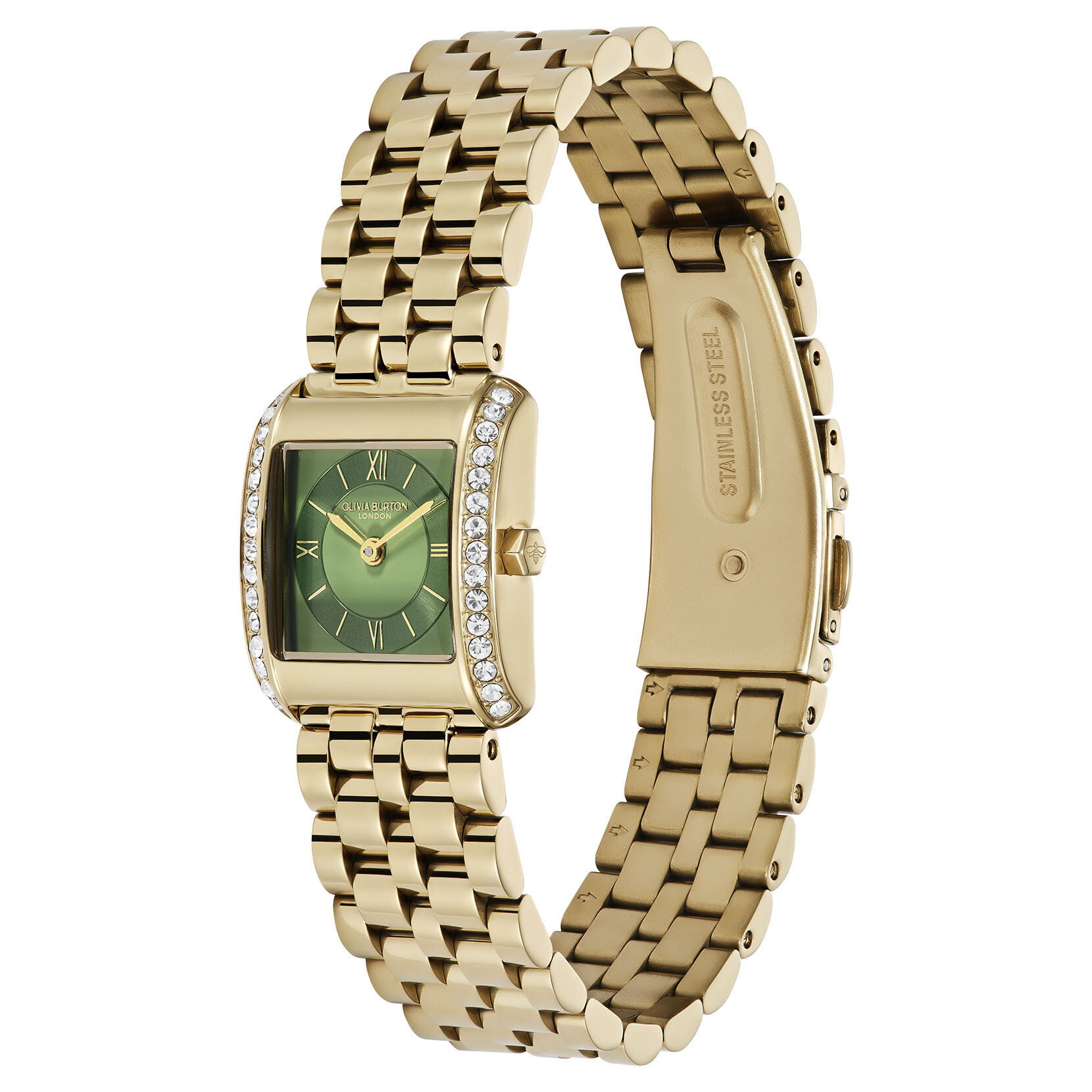 Montre Berkley Vert & Bracelet Or 21mm