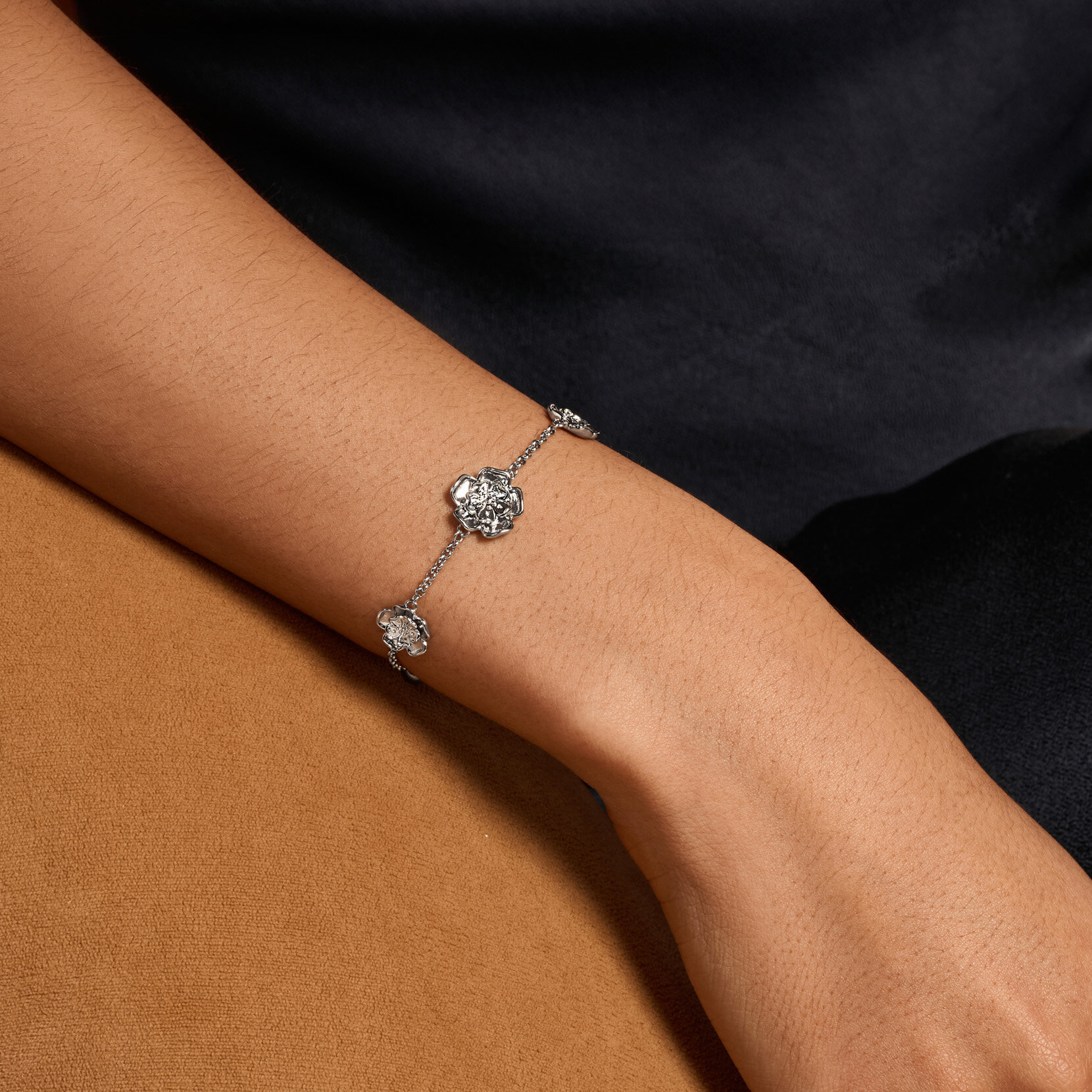 Tudor Rose Silver Tone Bracelet