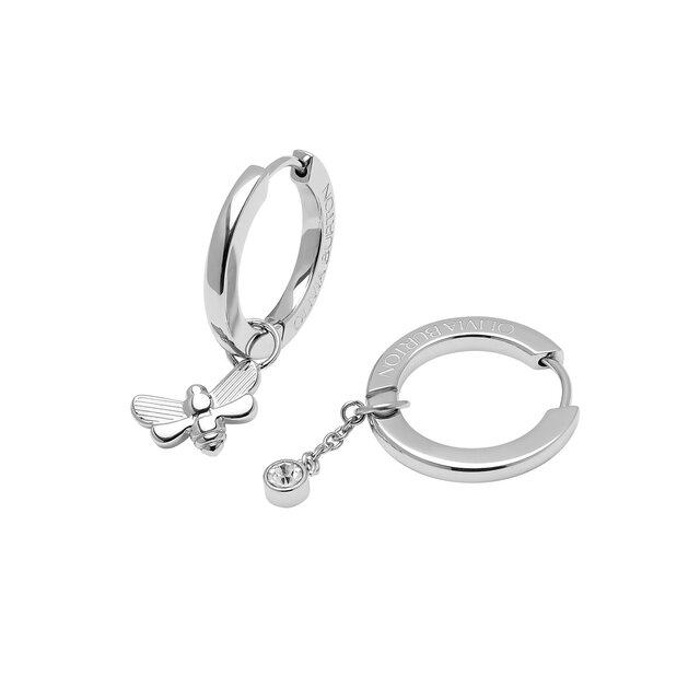 Silver Huggie & Charms Earrings Set 
