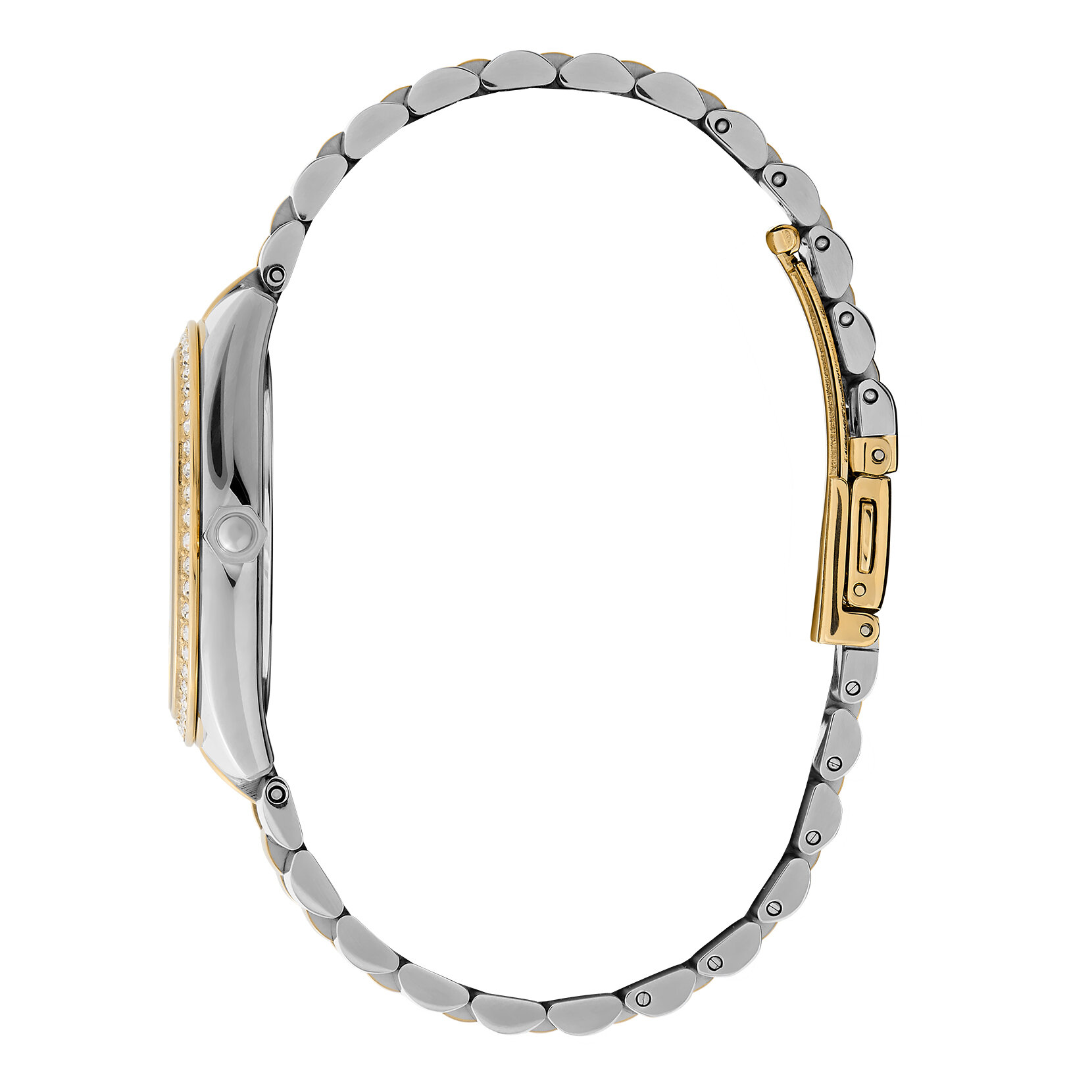 Montre Bejewelled Vert Sapin & Bracelet Bicolore 34 mm