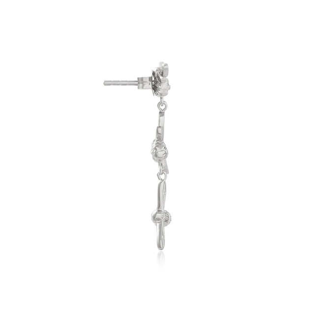 Silver Bee Drop Earrings