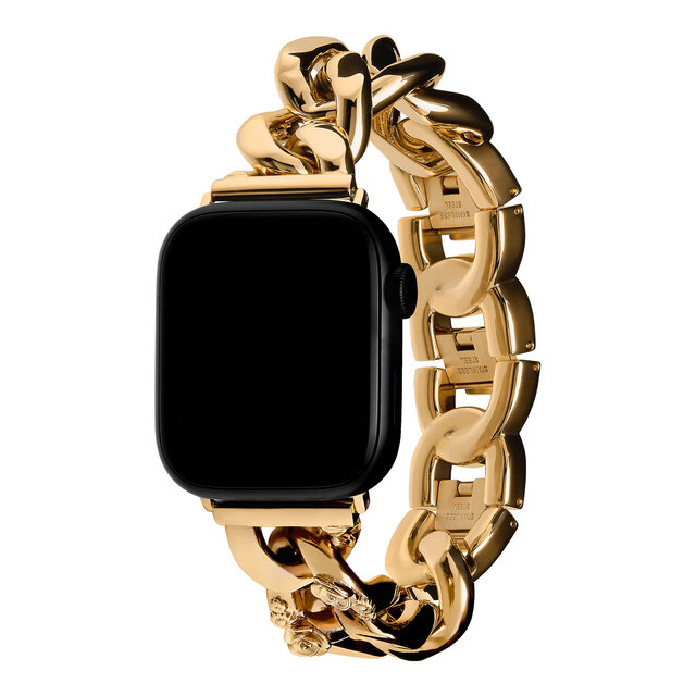 Gold with Floral Link Bracelet Strap
