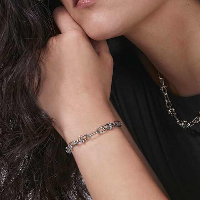 Bracelet Mini Maillon Chaine d'Ancre Argent&eacute;
