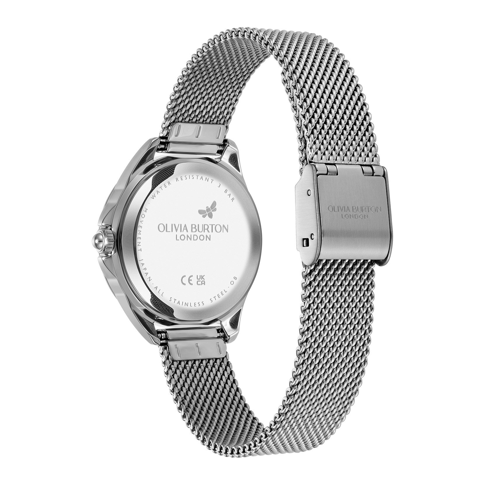 30mm Azure Blue Tone & Silver Mesh Watch