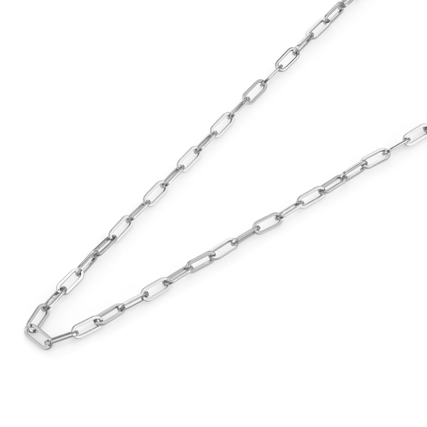Mini Paperclip Silver Tone Chain Necklace