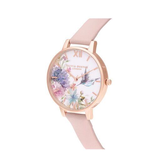 Painterly Prints Pink & Rose Gold Watch