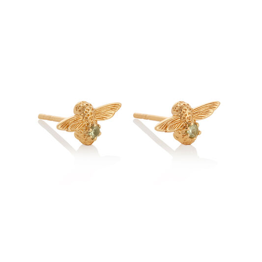 Celebration Gold & Peridot Bee Studs
