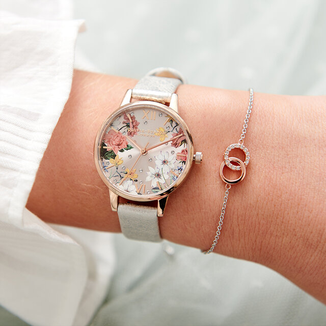 30mm Rose Gold & Pink Leather Strap Watch