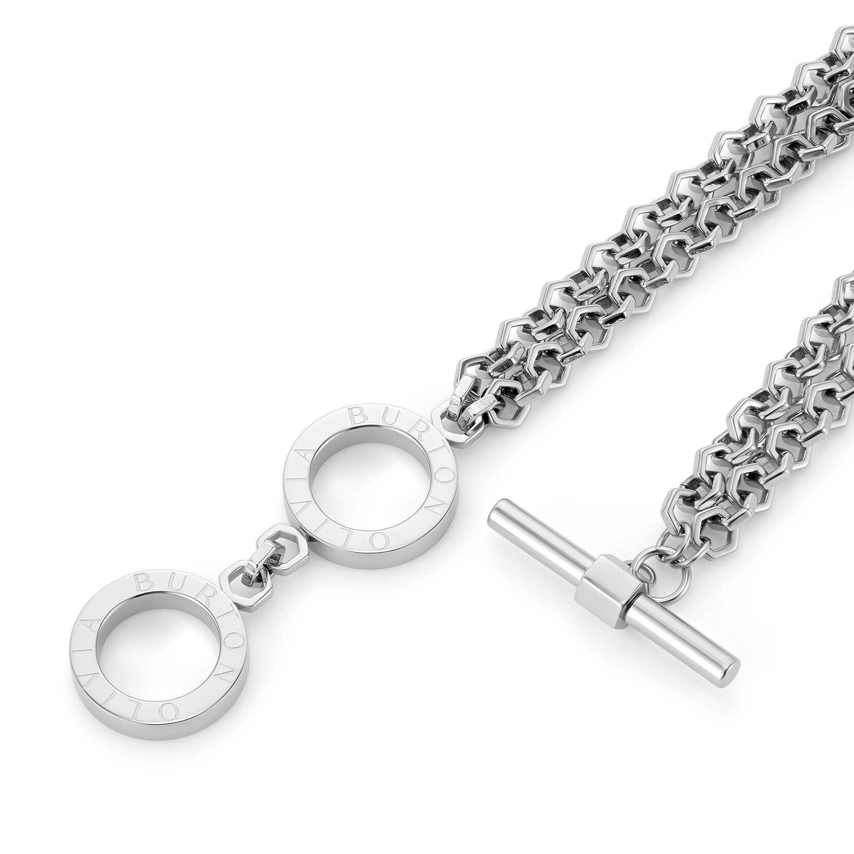 Bracelet Nid d'Abeille Toggle Argent