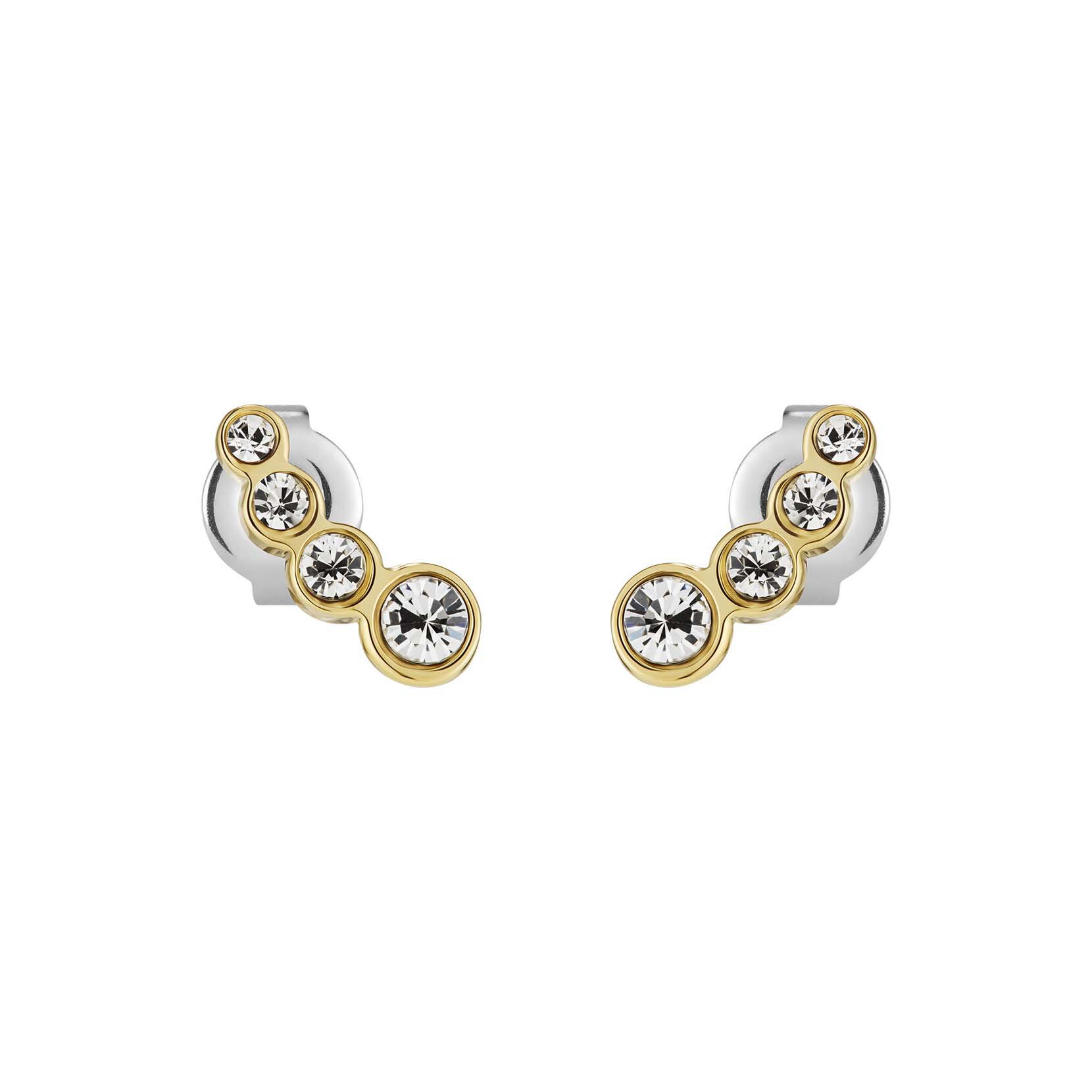Crystal Gold Plated Stud Earrings