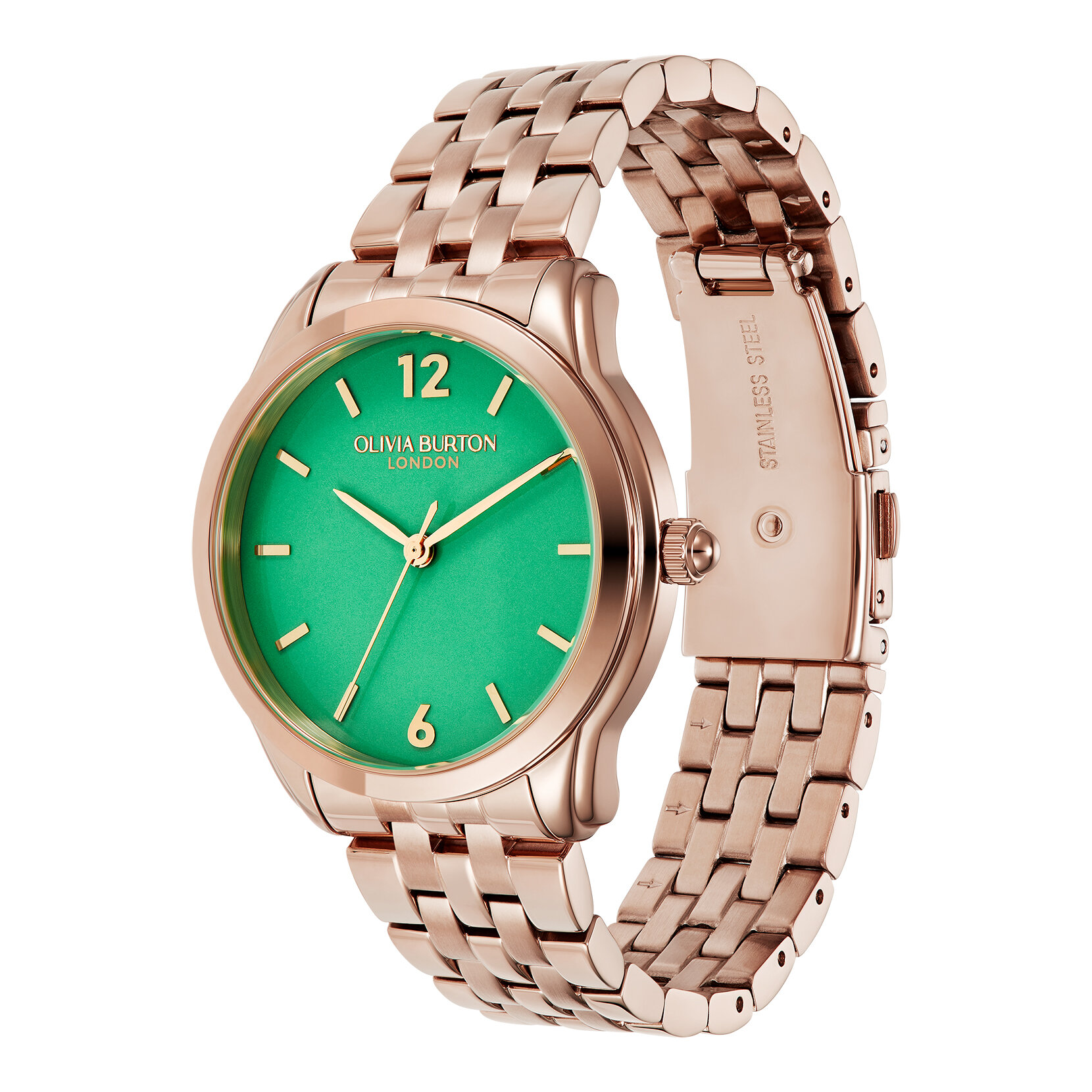 36mm Starlight Color Kelly Green & Rose Gold Bracelet Watch