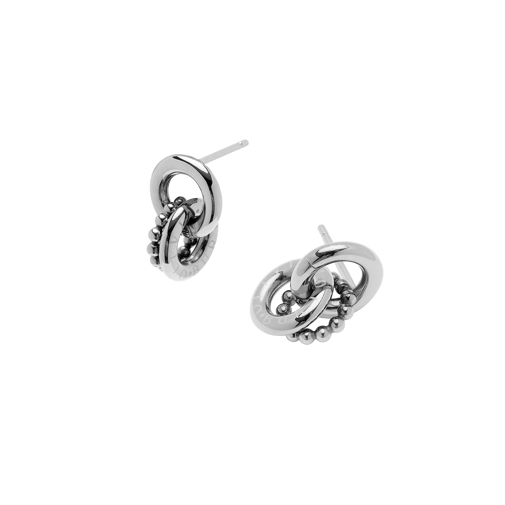 Boucles d’oreilles Vintage à anneaux entrelacés Argent