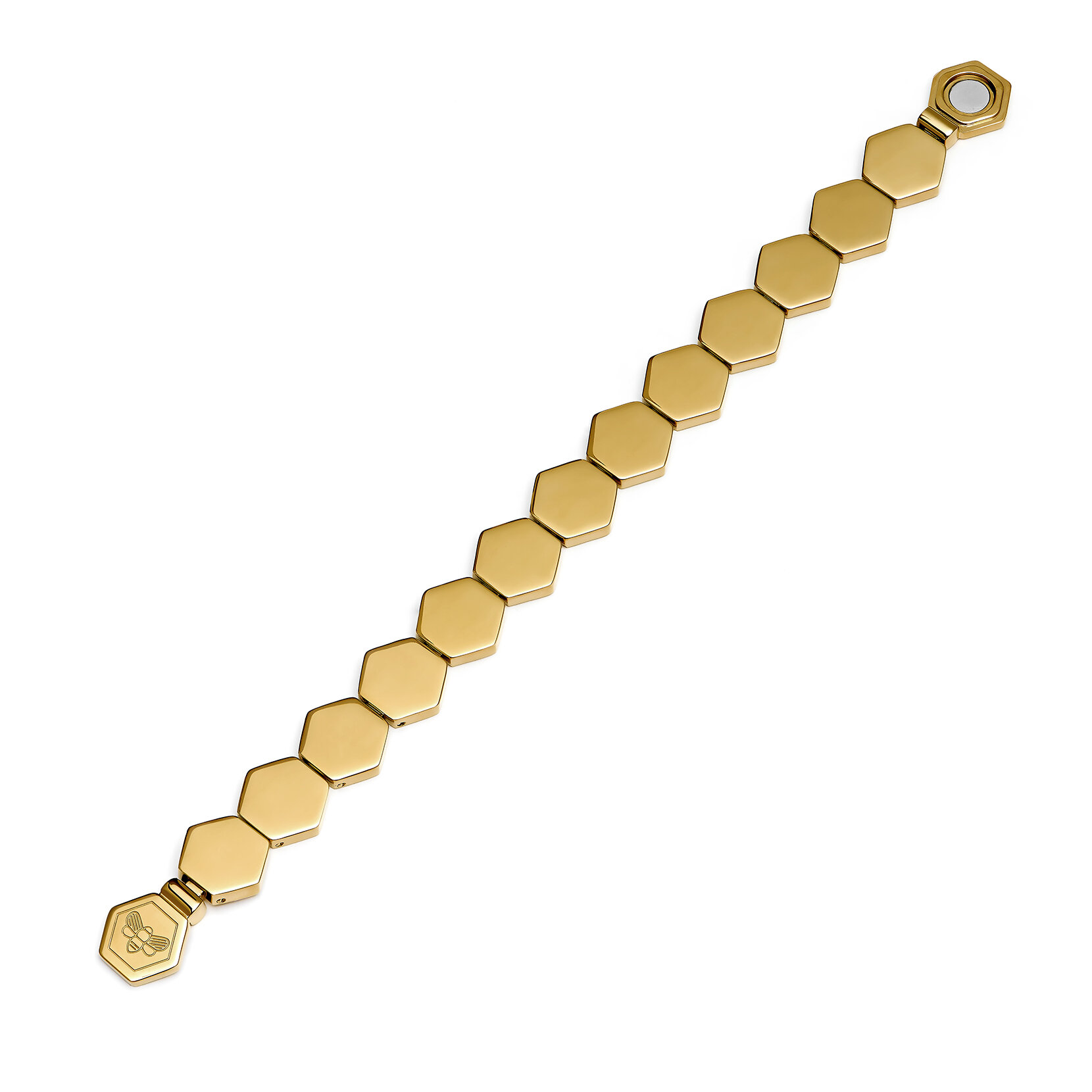 Honeycomb Gold Plated Slim Cuff Bracelet