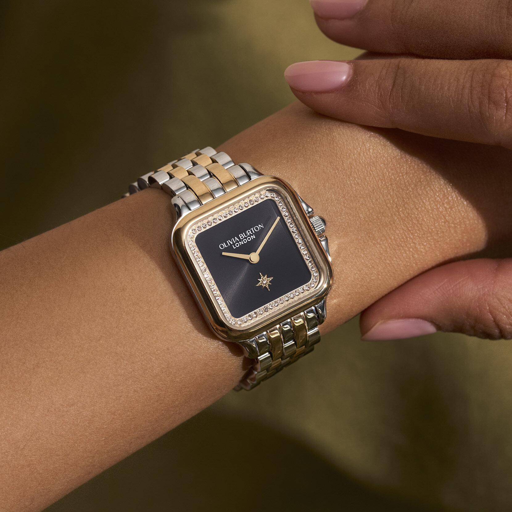 Montre Grosvenor Noir & Bracelet Bicolore 28 mm