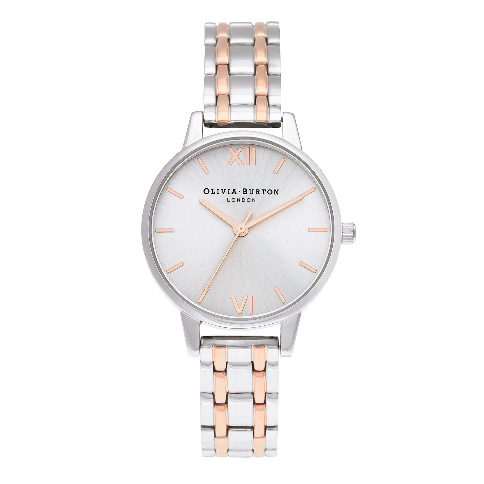 30mm Silver & Carnation Gold Bracelet Watch