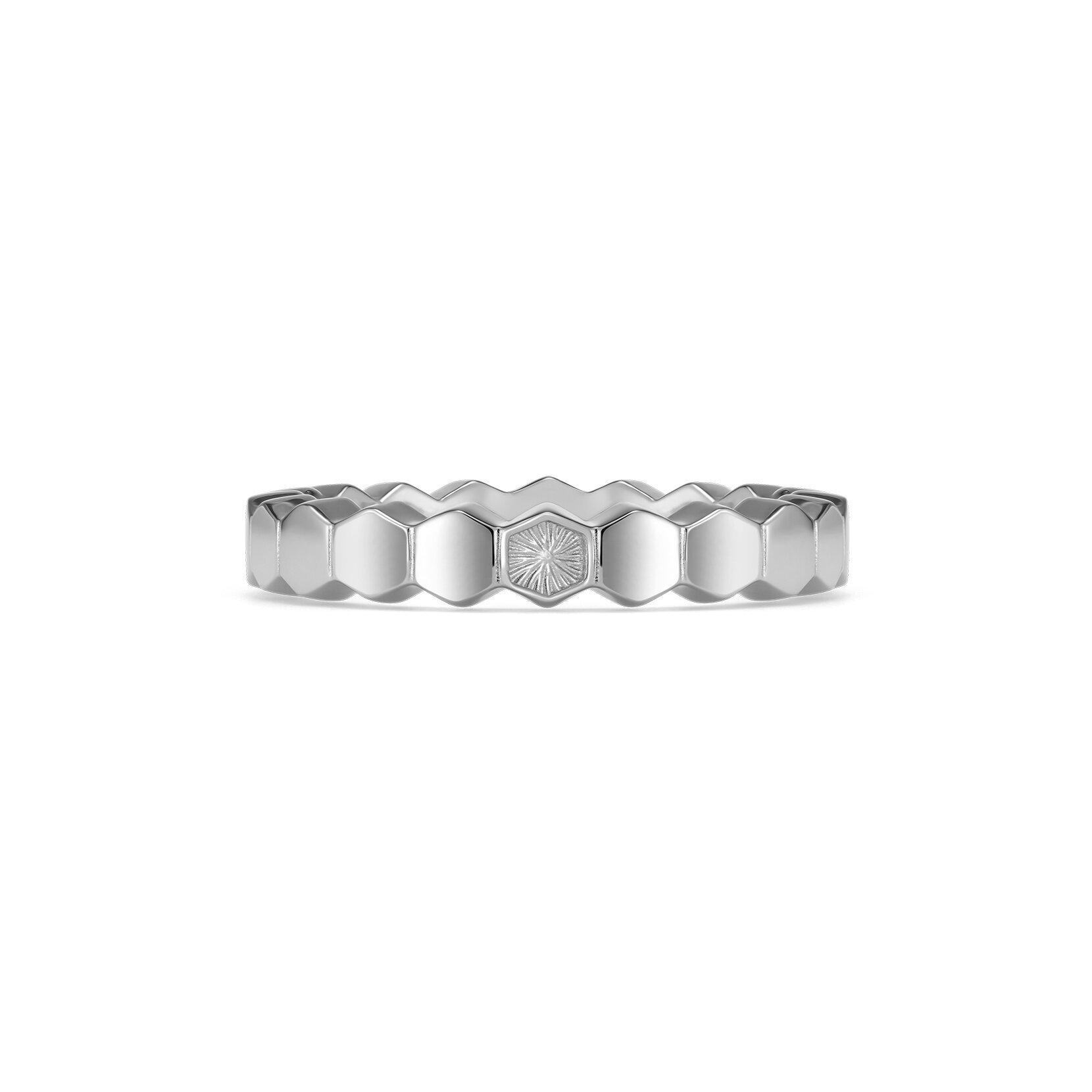 Petite Honeycomb Silver Tone Ring L