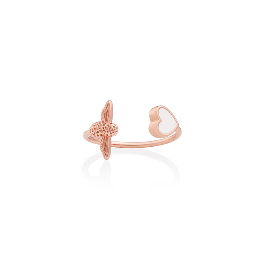Love Bug Ring White & Rose Gold