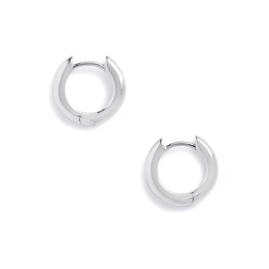 Silver Huggie Hoop Earrings
