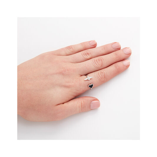 Love Bug Black & Silver Ring