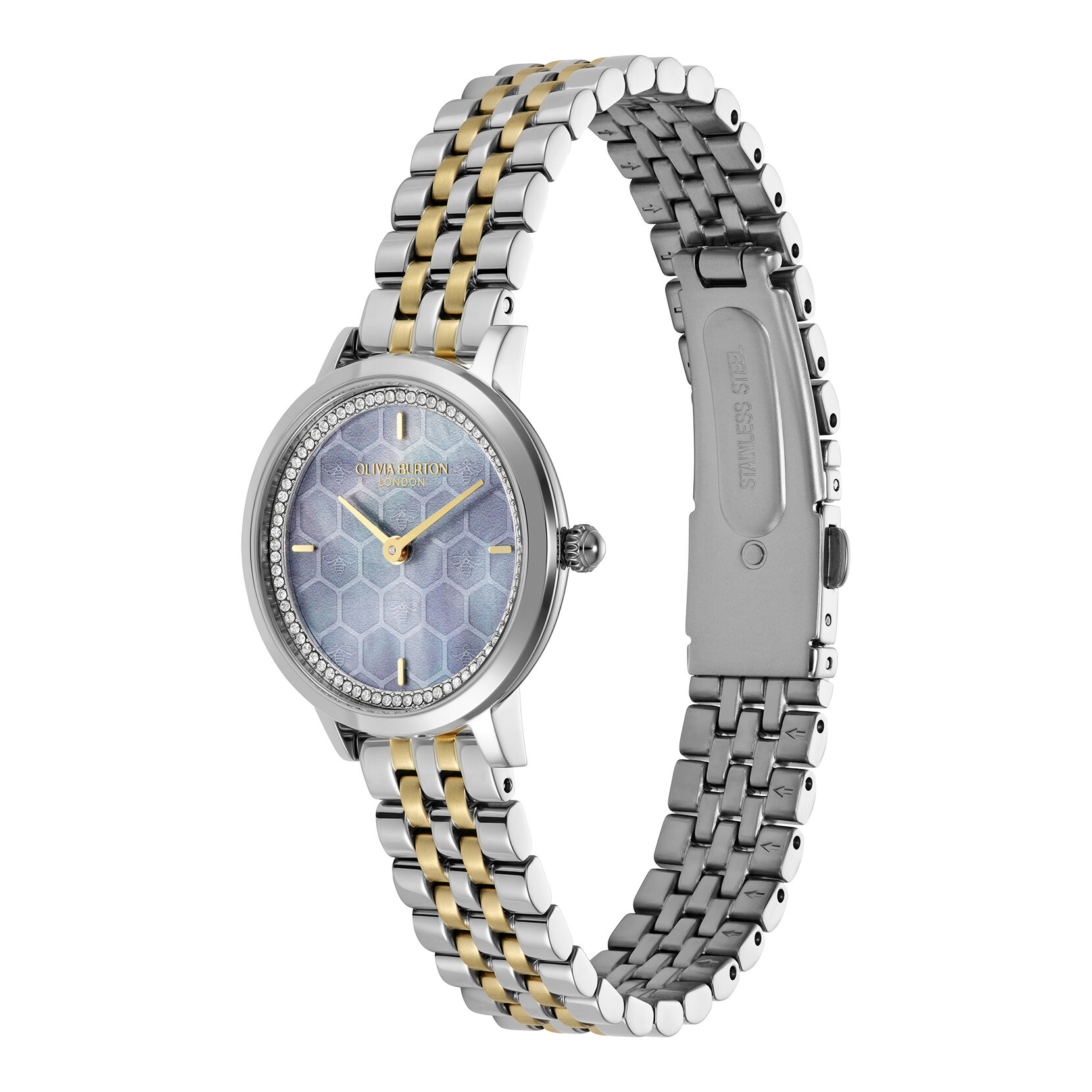 Montre Honeycomb Ultra Fine & Bracelet Bleu Craie & Bicolore 28mm