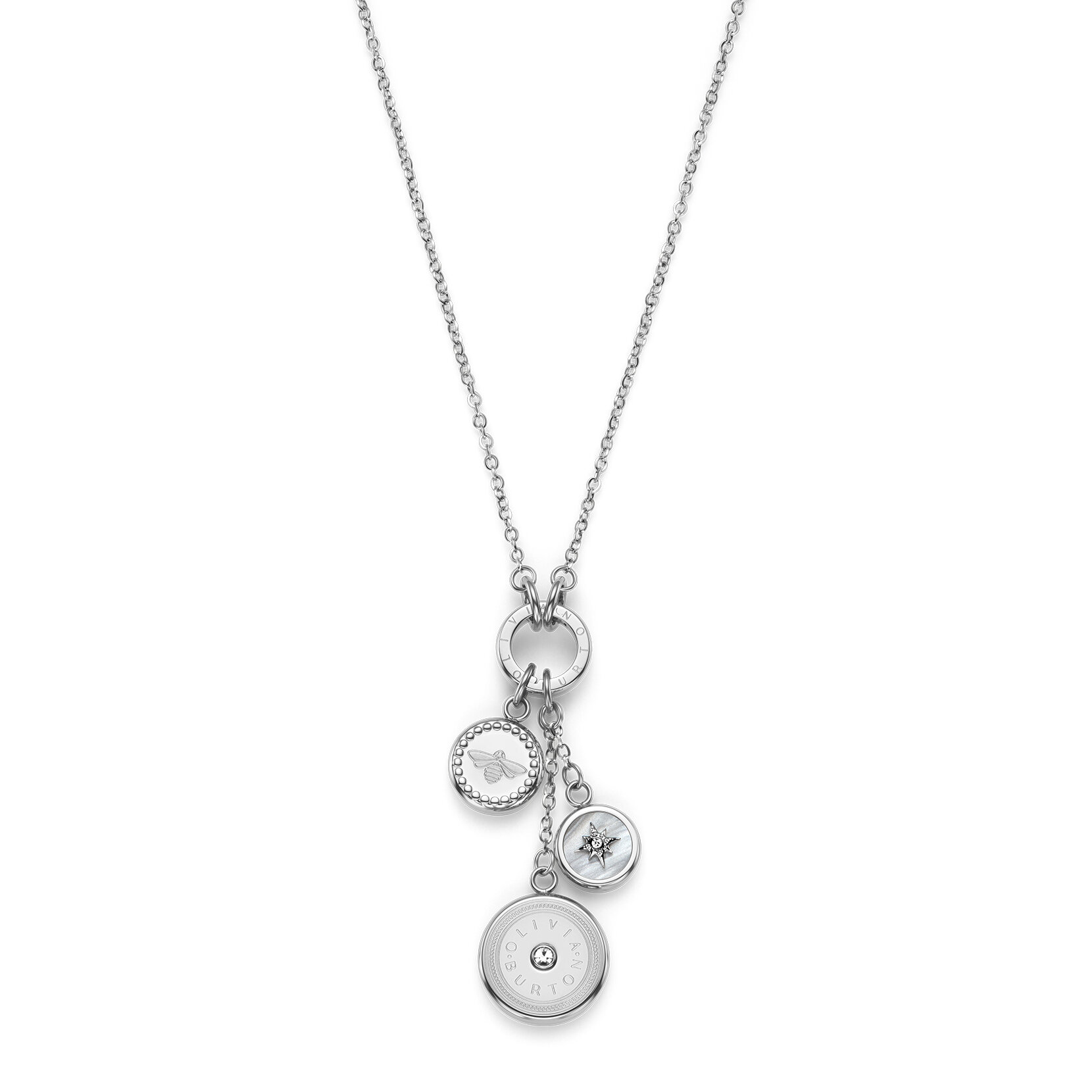 Collier Charms Abeille & Étoile Polaire Argent